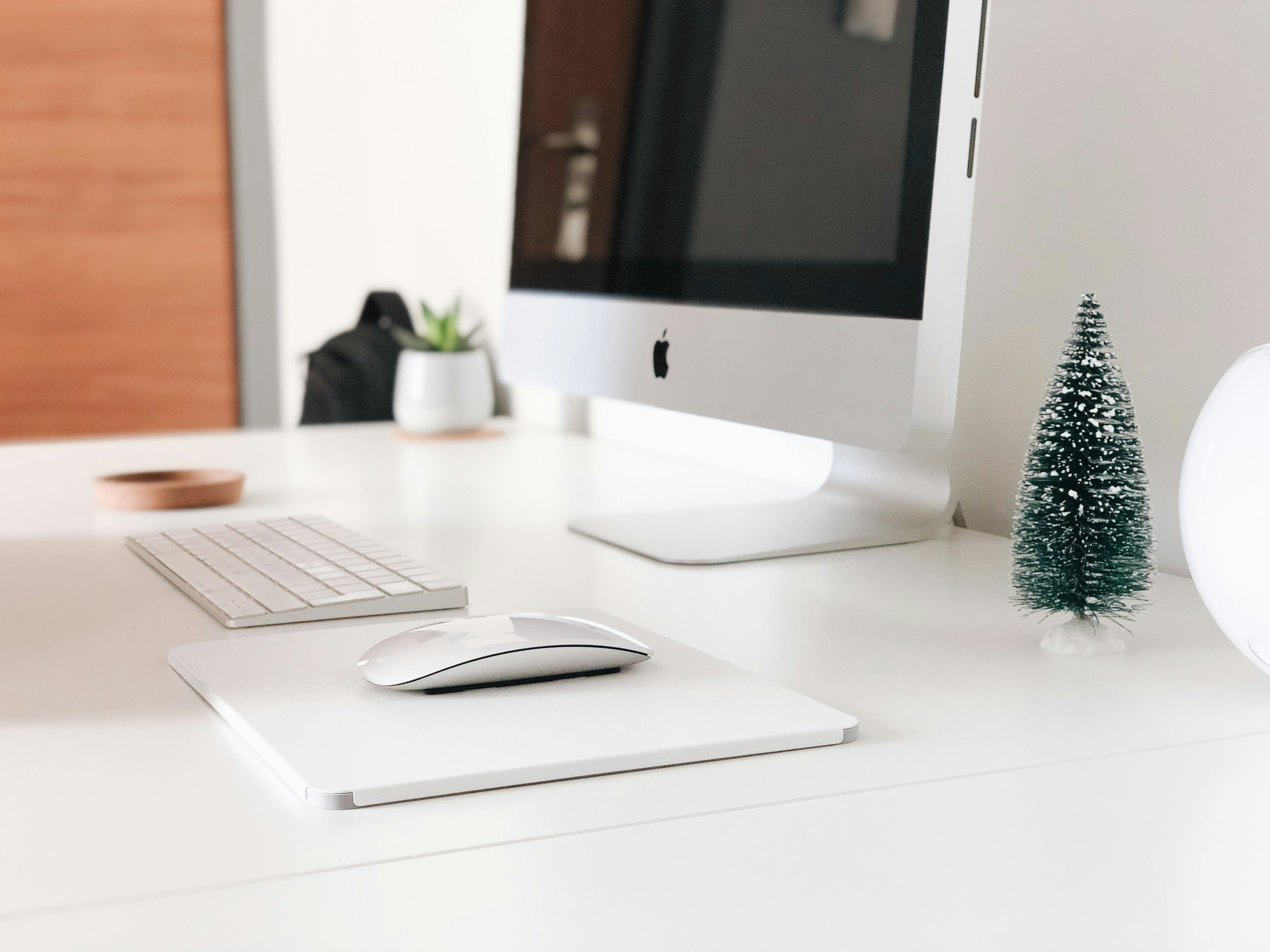 Christmas tree on desk